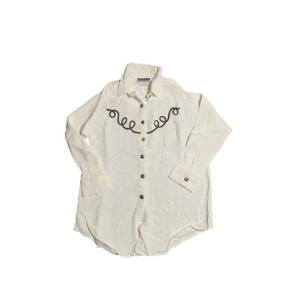 Panhandle Slim Tops - VTG Panhandle Slim Western Rodeo Shirt Womens XL Cowgirl Note